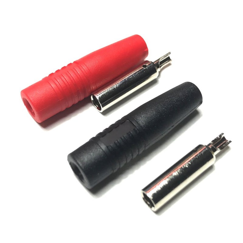 CESS Insulated Female 4mm Banana Plugs Jack Socket Adapter Solder Type for Non-Insulated Male Banana Plug Cable Connector, Black and Red, 2 Pairs - Image 3